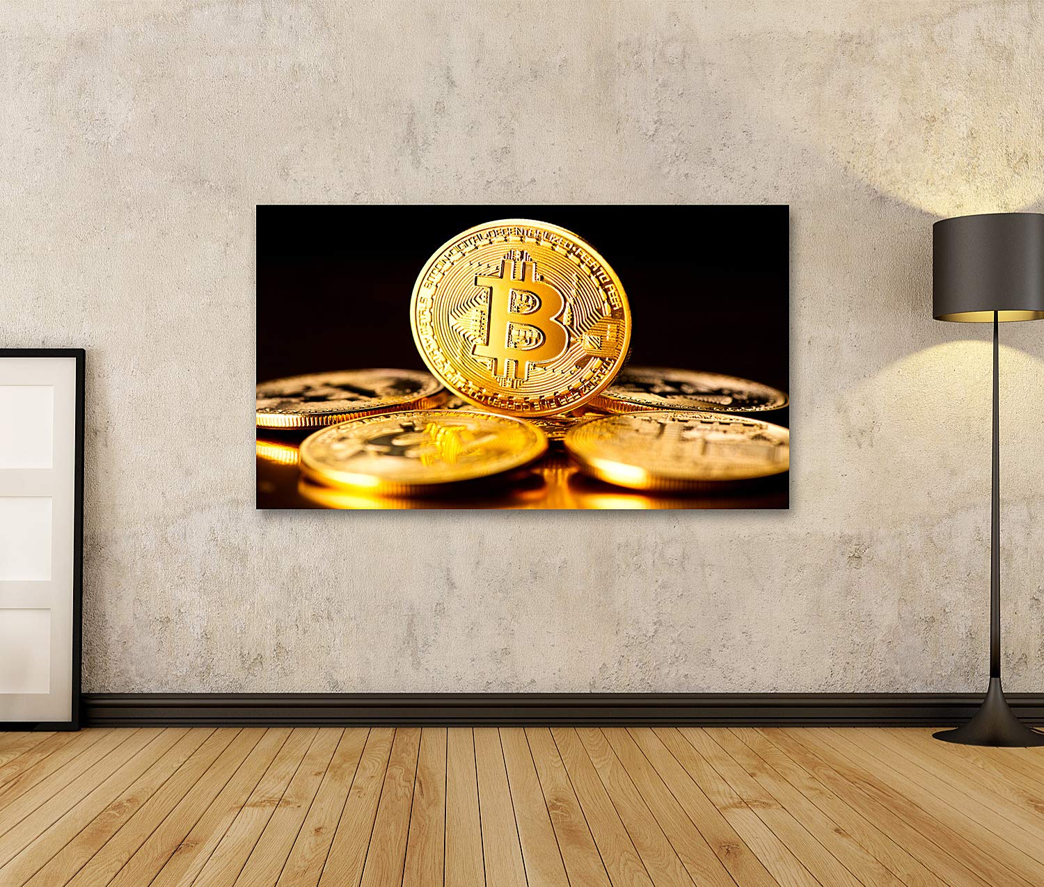 islandburner Impression sur toile de qualité Bitcoin Crypto Monnaie - Fond  noir - Poster mural : Amazon.com.be: Cuisine et maison