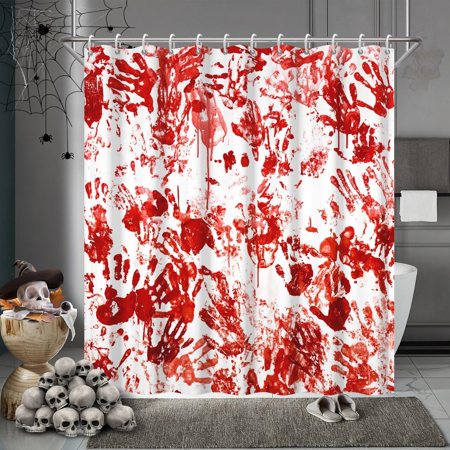 Rideau de douche Halloween en tissu de qualité supérieure aux finitions durables