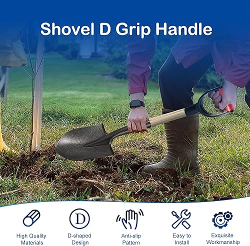 Miniatura 2 de MroMax Mango de agarre en D, 2 unidades, 1-14 pulgadas de diámetro interior de 1.260 in, pala de nieve de PVC, mango de repuesto, accesorios de