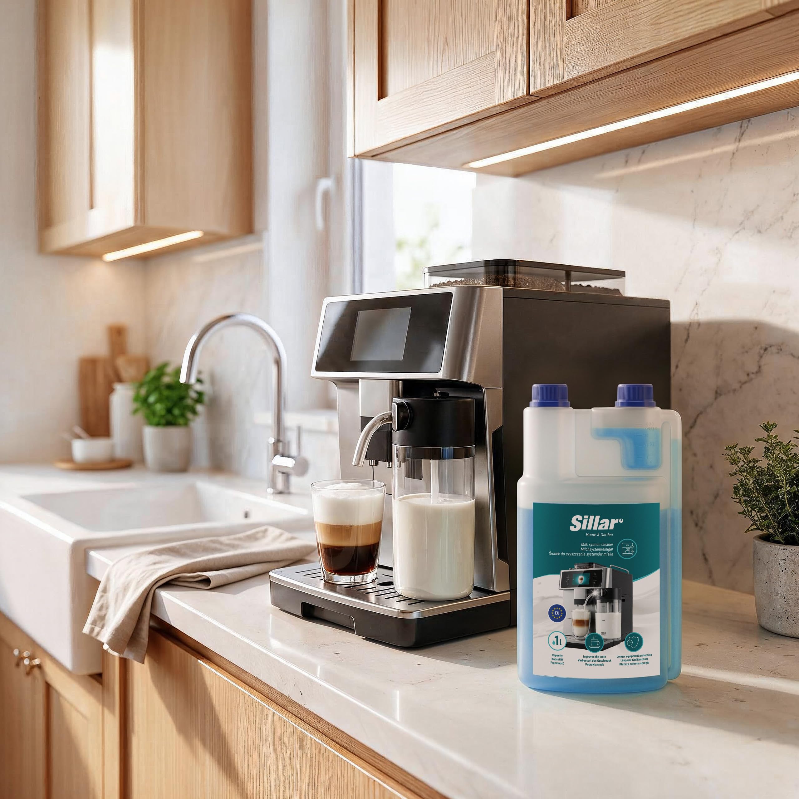 Sillar Limpiador del Sistema de Leche 3 x 1 L para Cafeteras y Espumadores