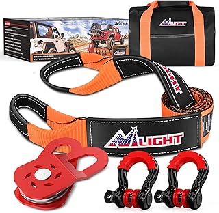 Nilight Recovery Kit with Tow Strap & Shackles