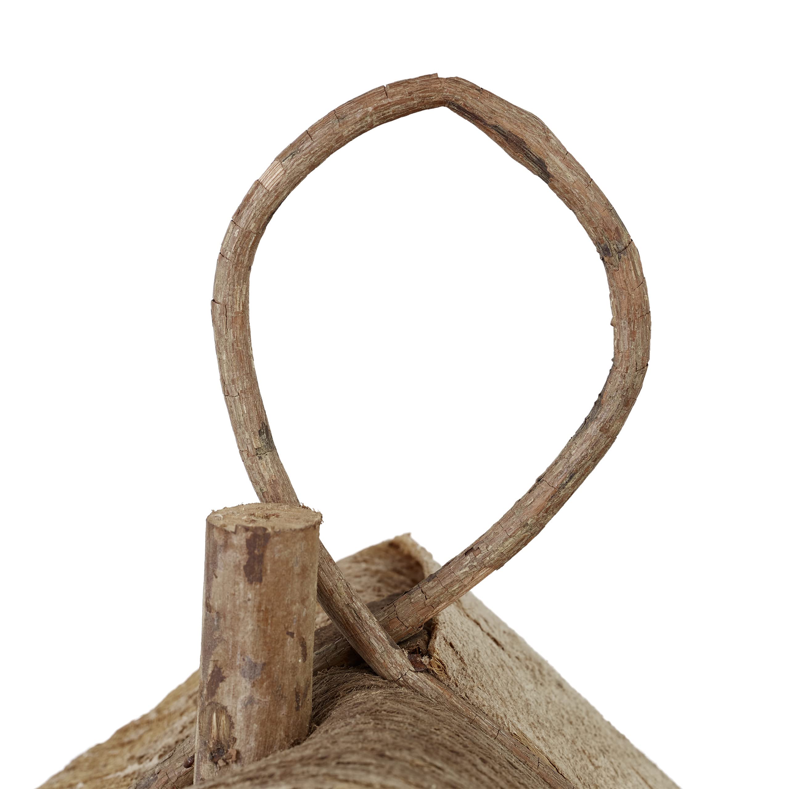 Relaxdays Casa para pájaros para Colgar, Madera Natural, Decoración de Exterior, Nido, 28,5x20,5x17,5 cm,1 Ud., Marrón