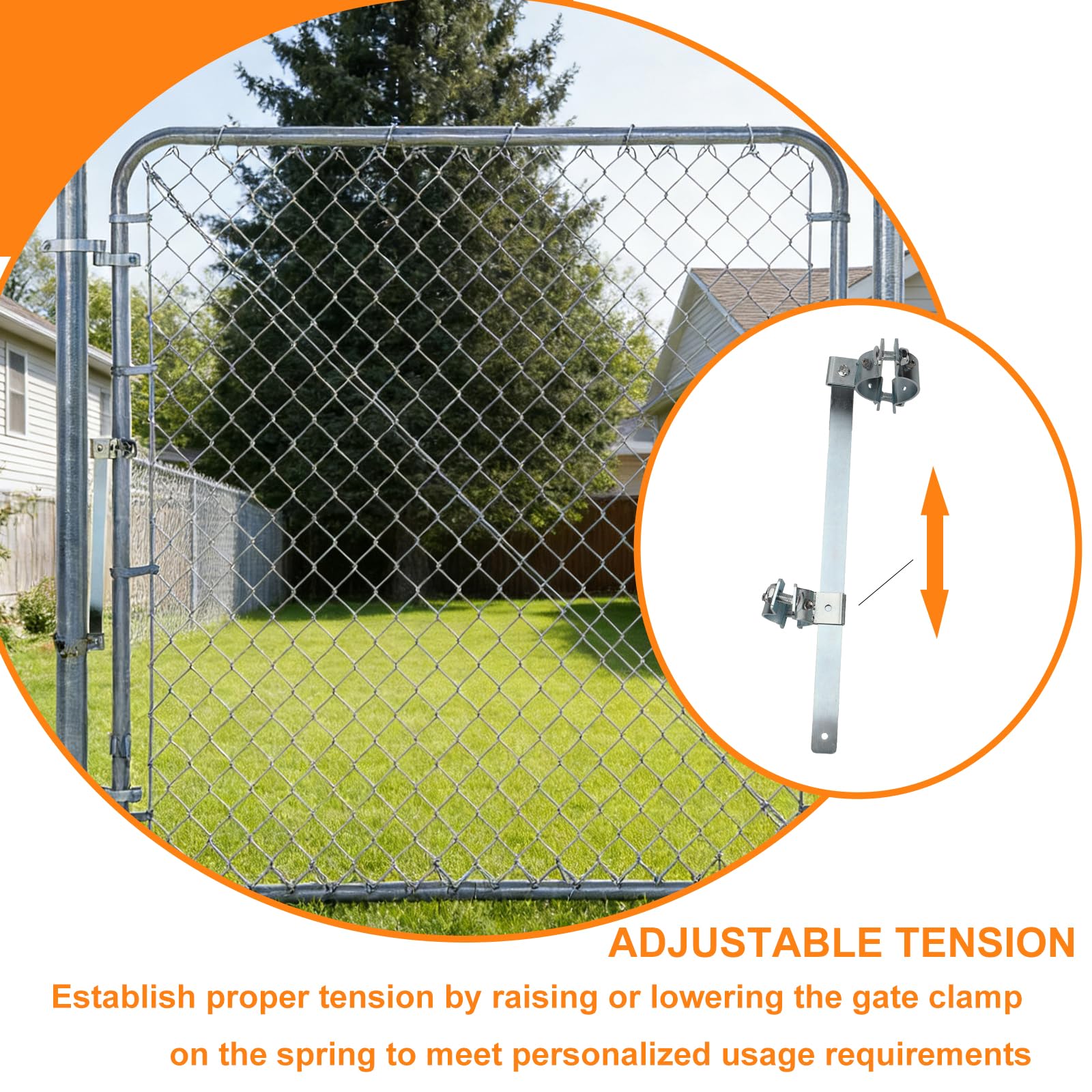 Upgraded Chain Link Gate Closer, Heavy Duty Spring Steel Rod with Adjustable Tension, Automatic Gate Closer for Pool, Dog and Backyard Gate — Amazon image 3