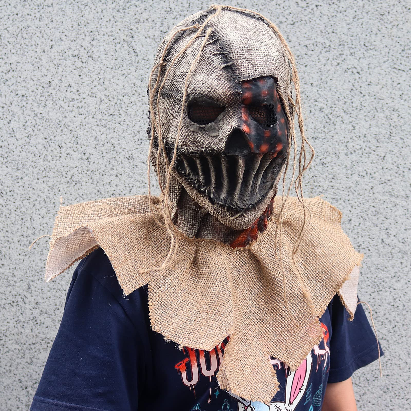 Infinity Gauntlet Scarecrow Clown Zombie Horror Full Head Latex Burlap Mask Creepy Evil Ugly Demon Realistic Scary Halloween Cosplay Mask Costume Pops for Adult - Image 4