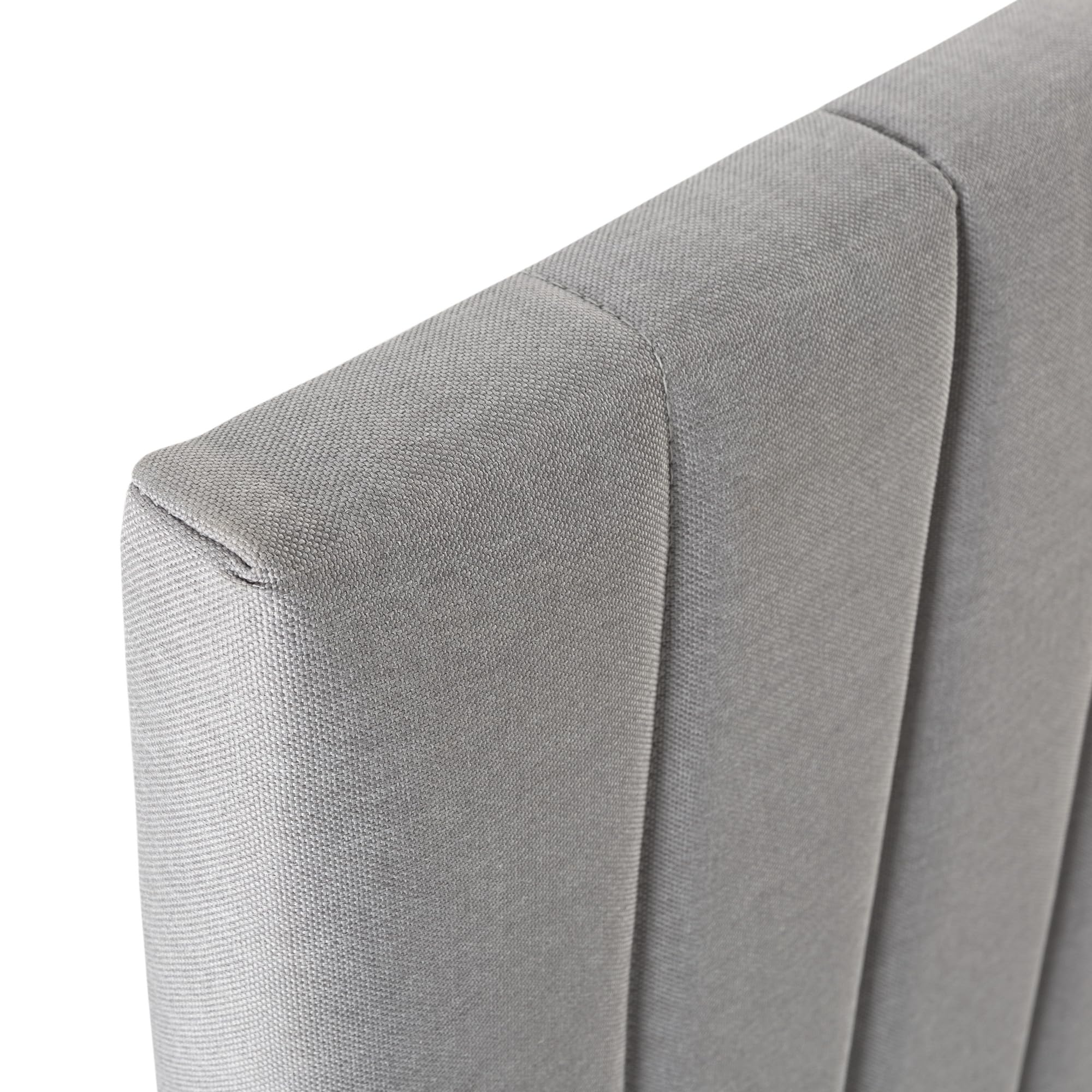 HOMN LIVING Testiera Eris rivestita in tessuto grigio chiaro 90x60 cm, include raccordi e viti