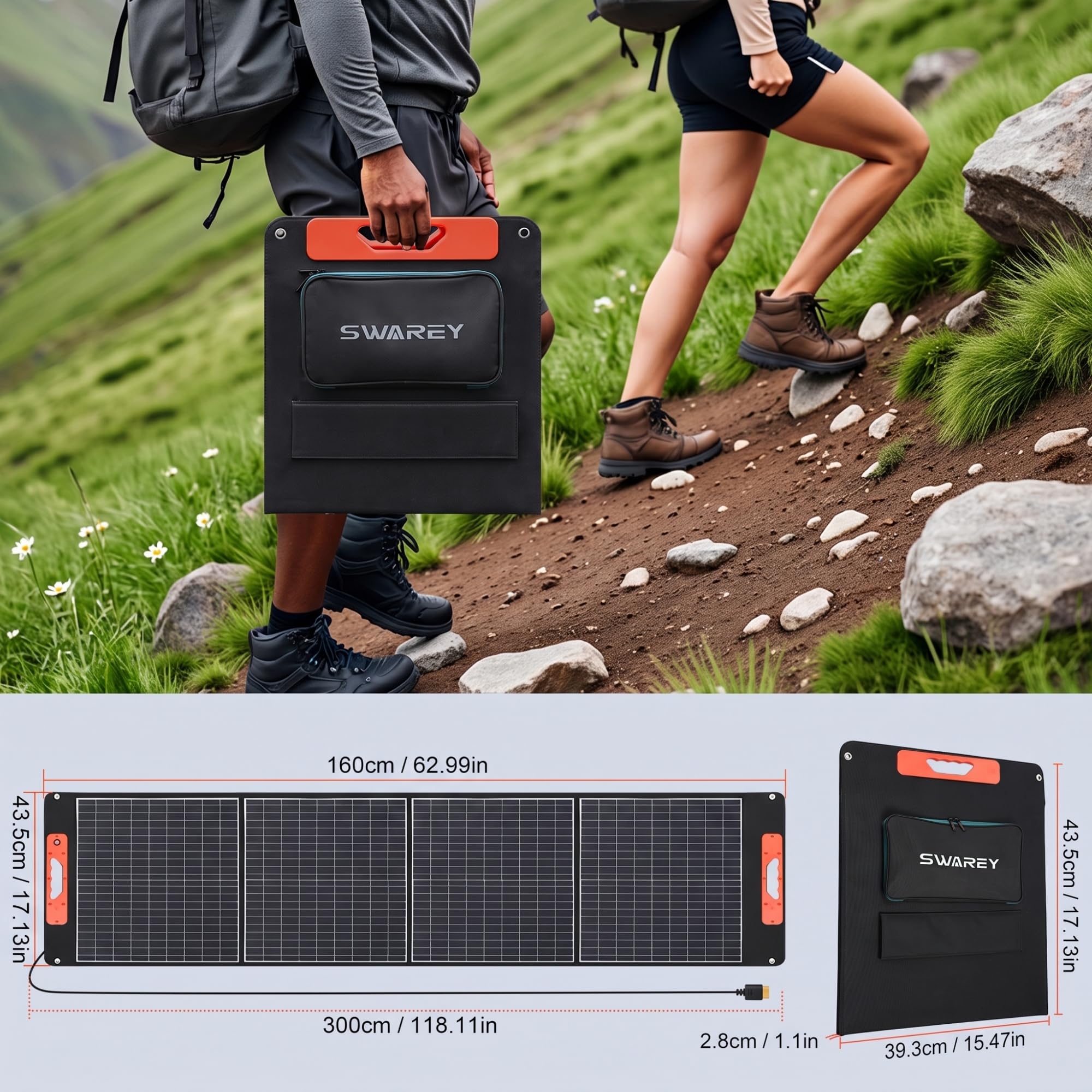 Tragbare Powerstation S200 mit 100W Solarpanel, 192Wh LiFePO4 Akku Powerbank, 140W Beiseitige Schnellladung USB-C, 180W Solargenerator für Camping Reisen Notfälle