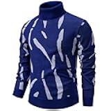 Mens Turtleneck Sweaters Cable Knit Long Sleeve Men's Pullover Sweaters