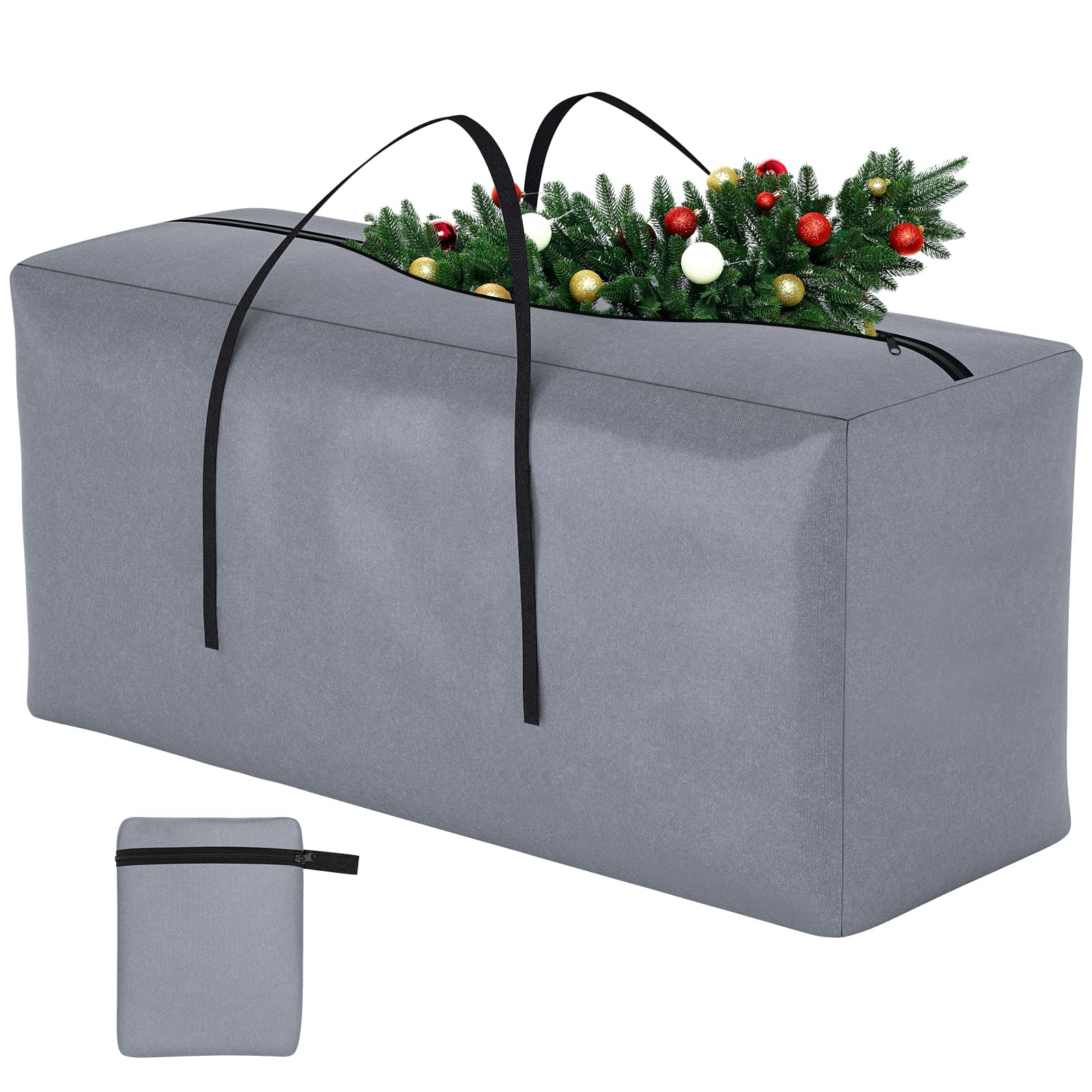 CHRORINE Christmas Tree Storage Bag Moving Bags Heavy Duty Extra Large Fits Up to 7.5 Ft Tall Artificial Christmas Tree (Grey)