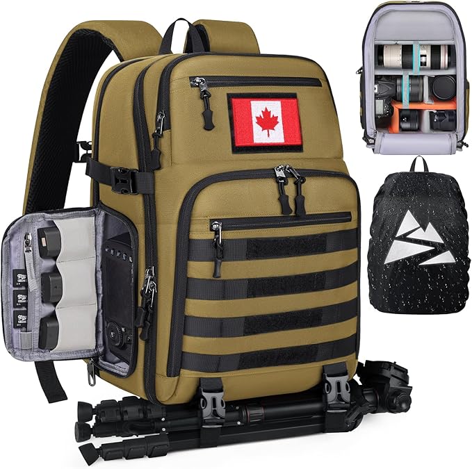 SDYSM Camera Backpack Professional DSLR Camera Bag Case Laptop Camera Backpack with Tripod Holder Raincover Accessories Bag