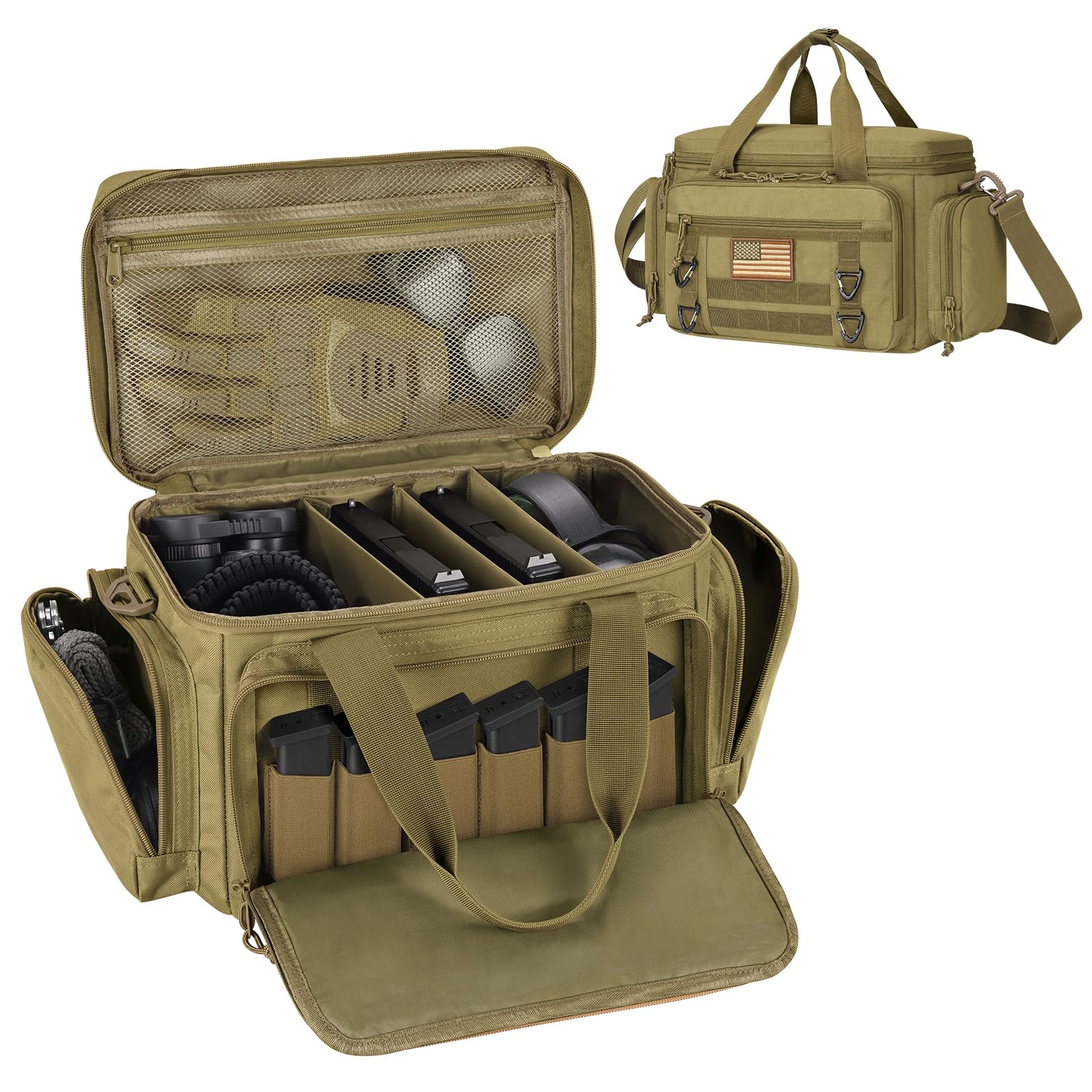 CVLIFE Pistol Range Bag for Shooting, Carry Range Bag for 4 Handguns