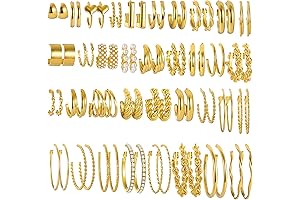 36 Pairs of Gold Hoop Earrings for Women: A Multipack Extravaganza