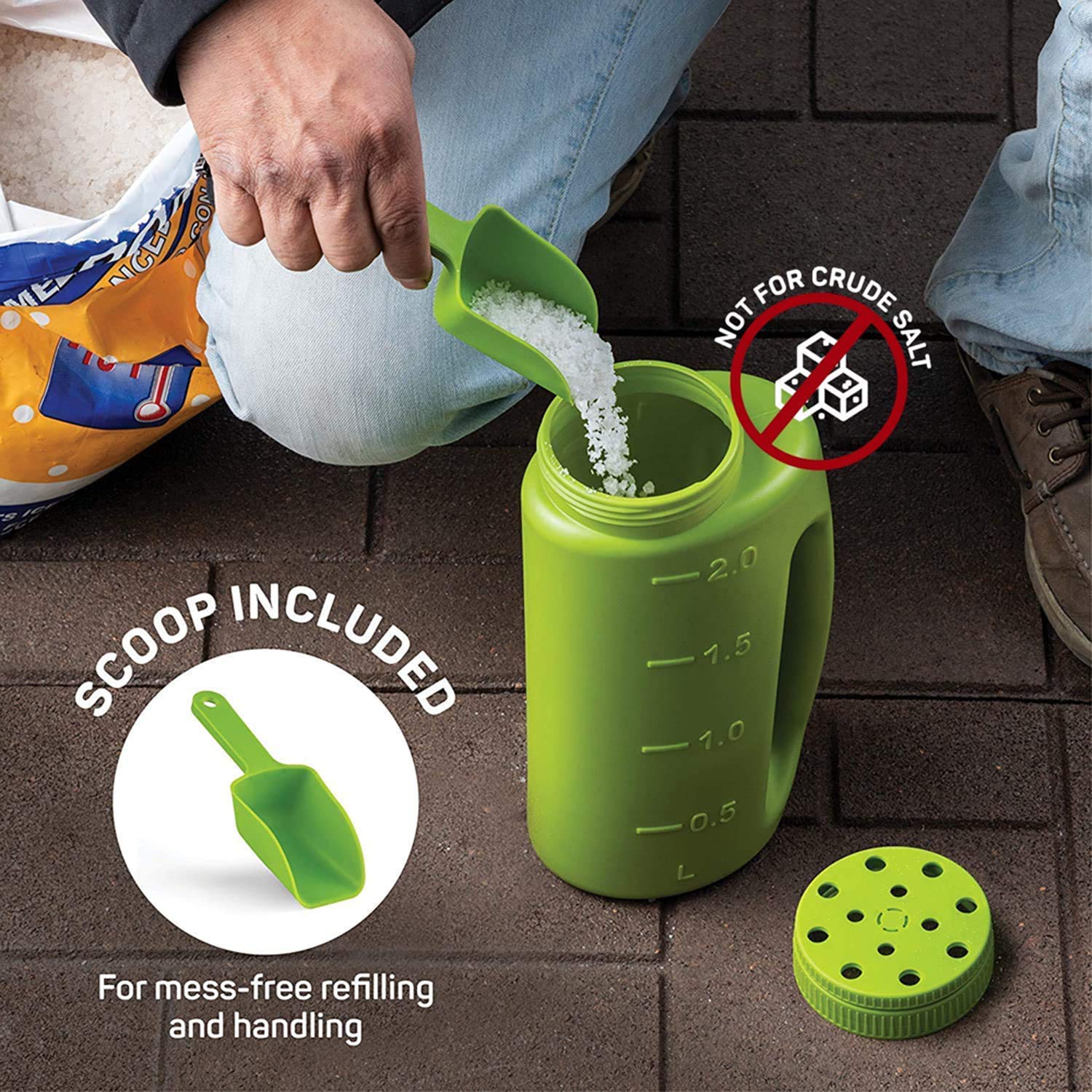 Handheld Spreader, DELFINO Fertilizer Spreader, Salt Spreader for Snow