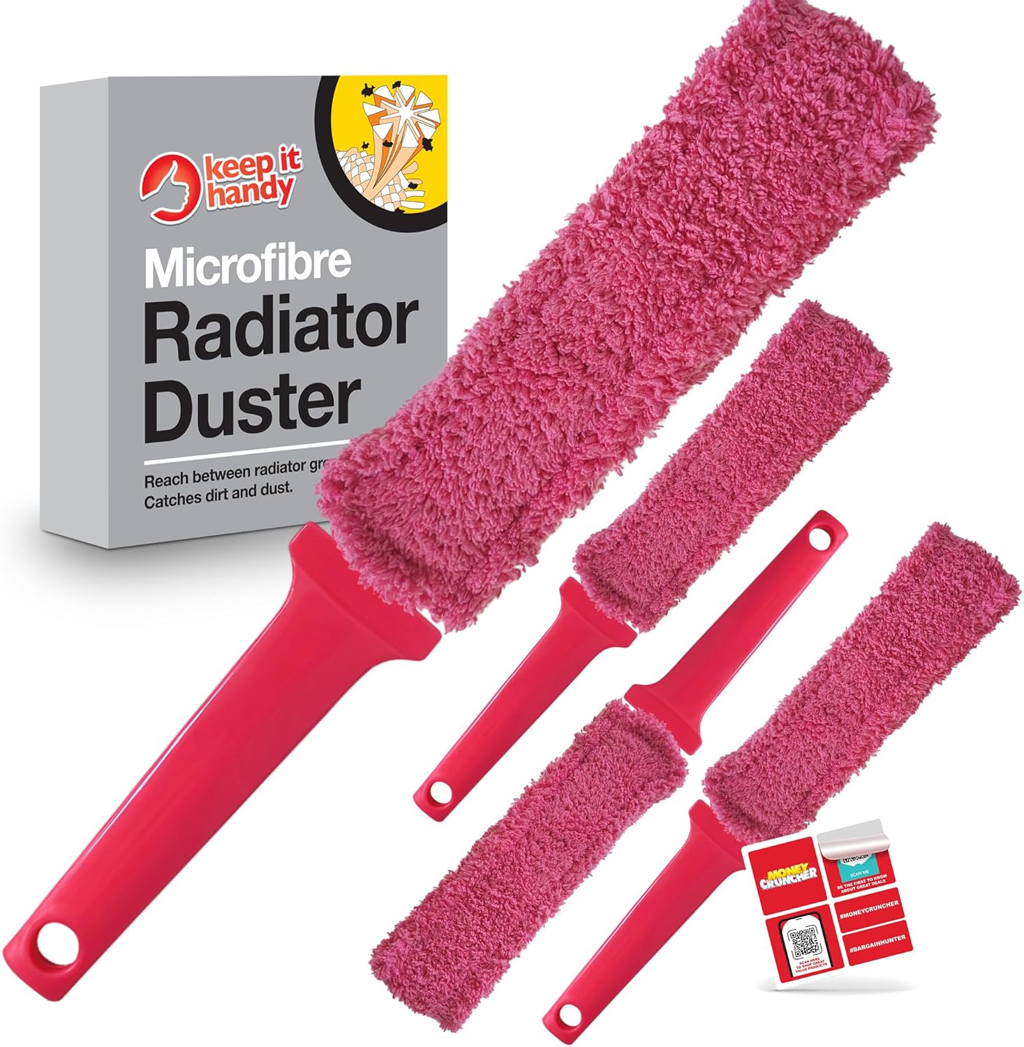 4pk Microfibre Radiator Duster Feather Dusters for Cleaning, Washable