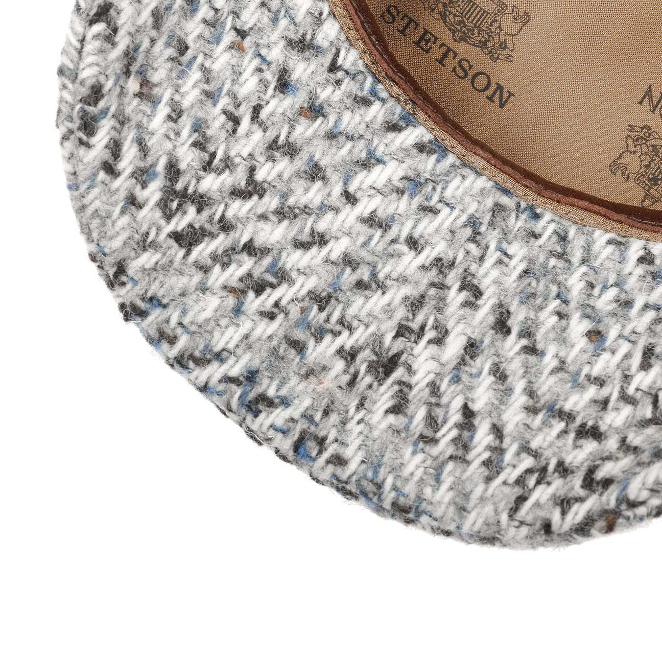 Stetson Levico Flatcap Ballonmütze Fischgratdesign Herren Herbst Winter Handmade in Germany Schurwolle