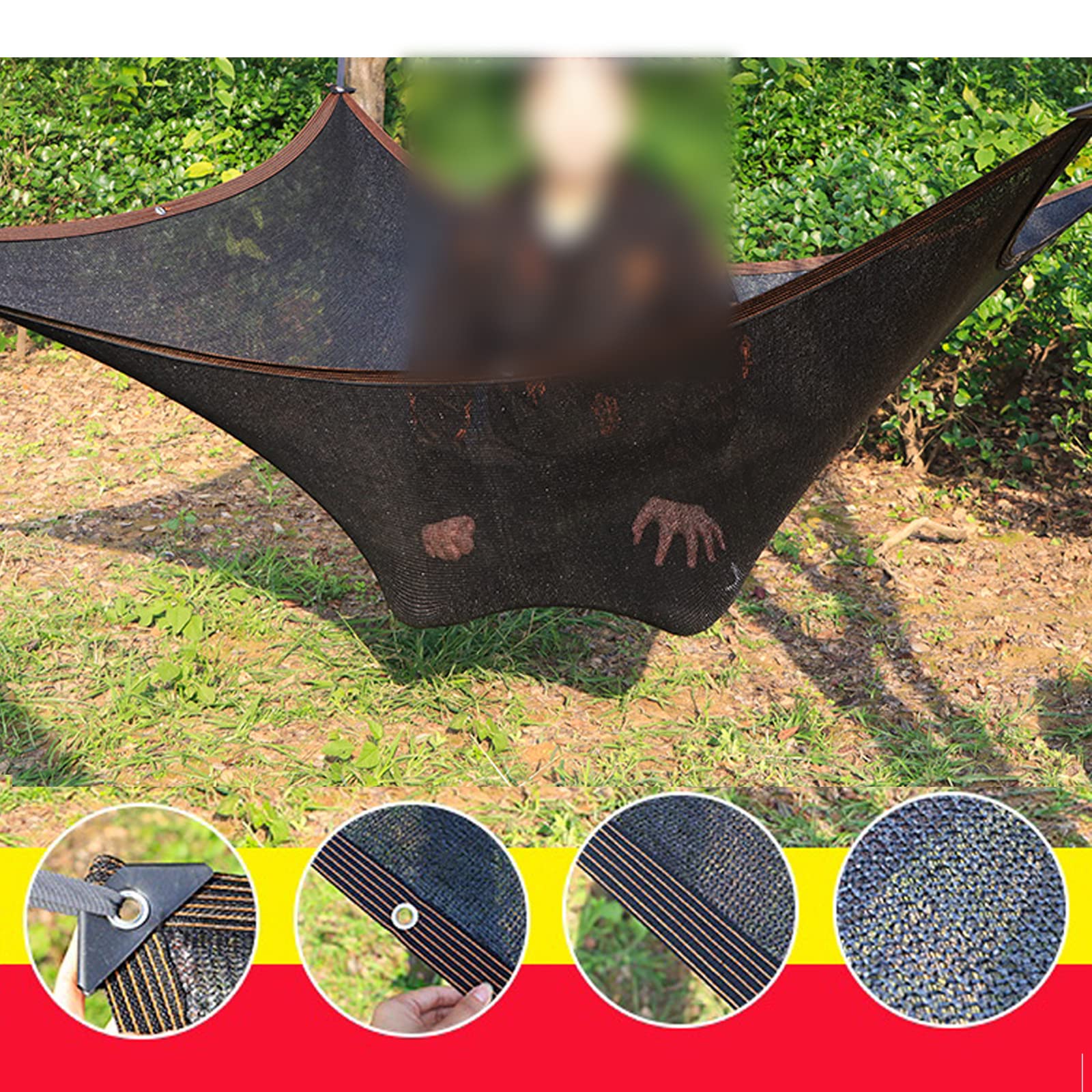 Lona de malla negra de 5 x 6 m, 90 % de protección solar y polvo para exteriores, protección de plantas de jardín e invernadero, fácil de colgar, perfecta para flores, veterinarios y soluts