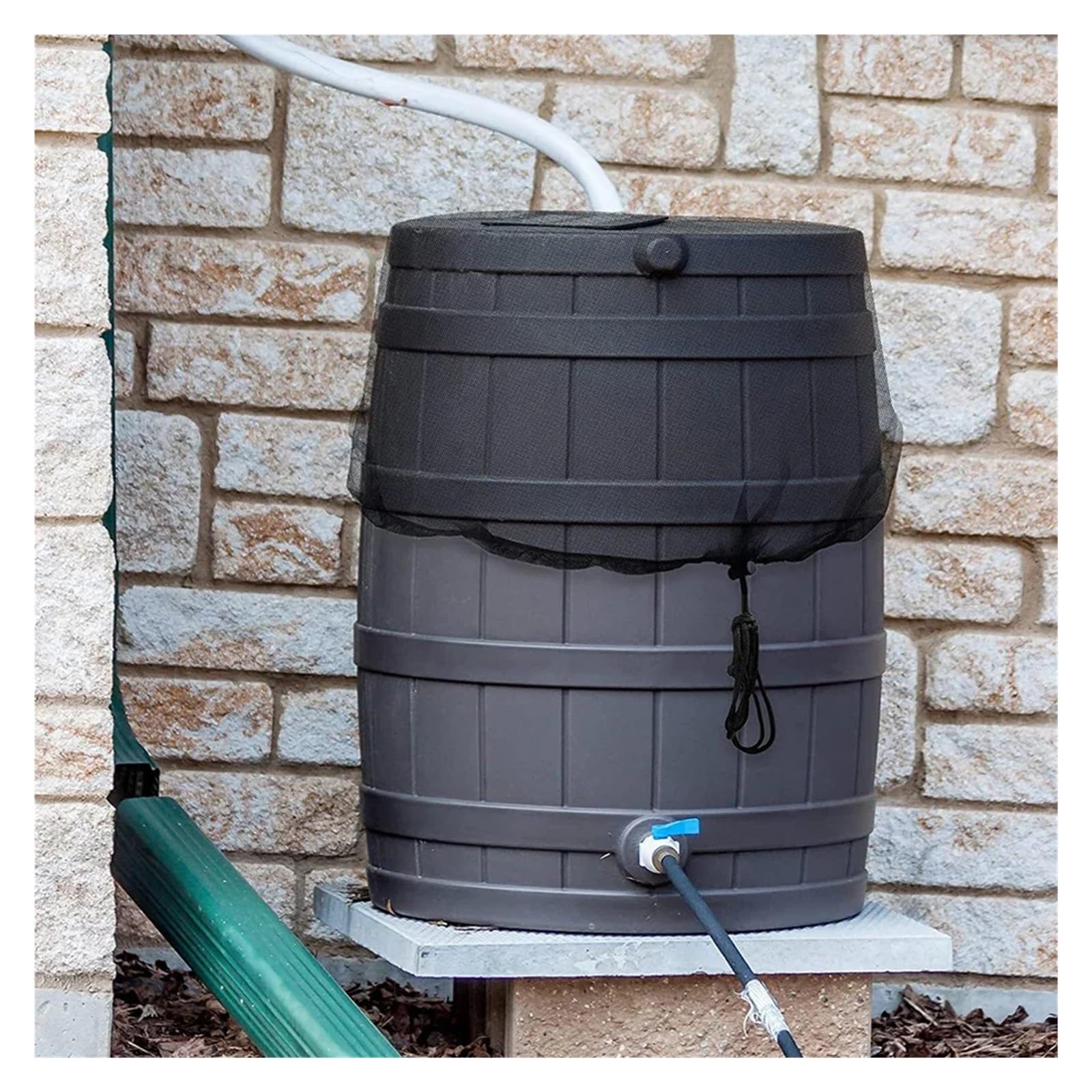 Cubierta para cisternas de Agua de Exterior, Cubierta de Red Barril Lluvia Malla poliéster Ajustable con Filtro cordón, 60-120 cm | 6pcs,120CM