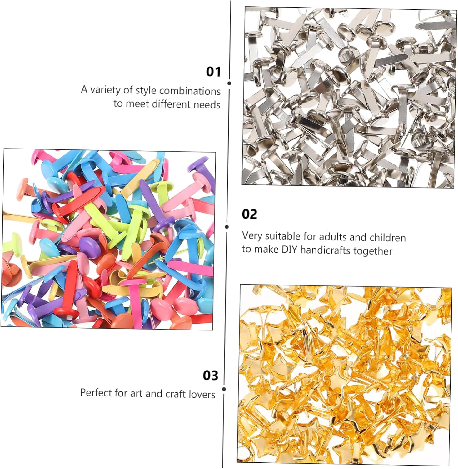Gogogmee 400pcs Mini Brads Hole Puncher for DIY Crafting Colorful Alloy Paper Fasteners for Scrapbooking Art Projects and Home Decor