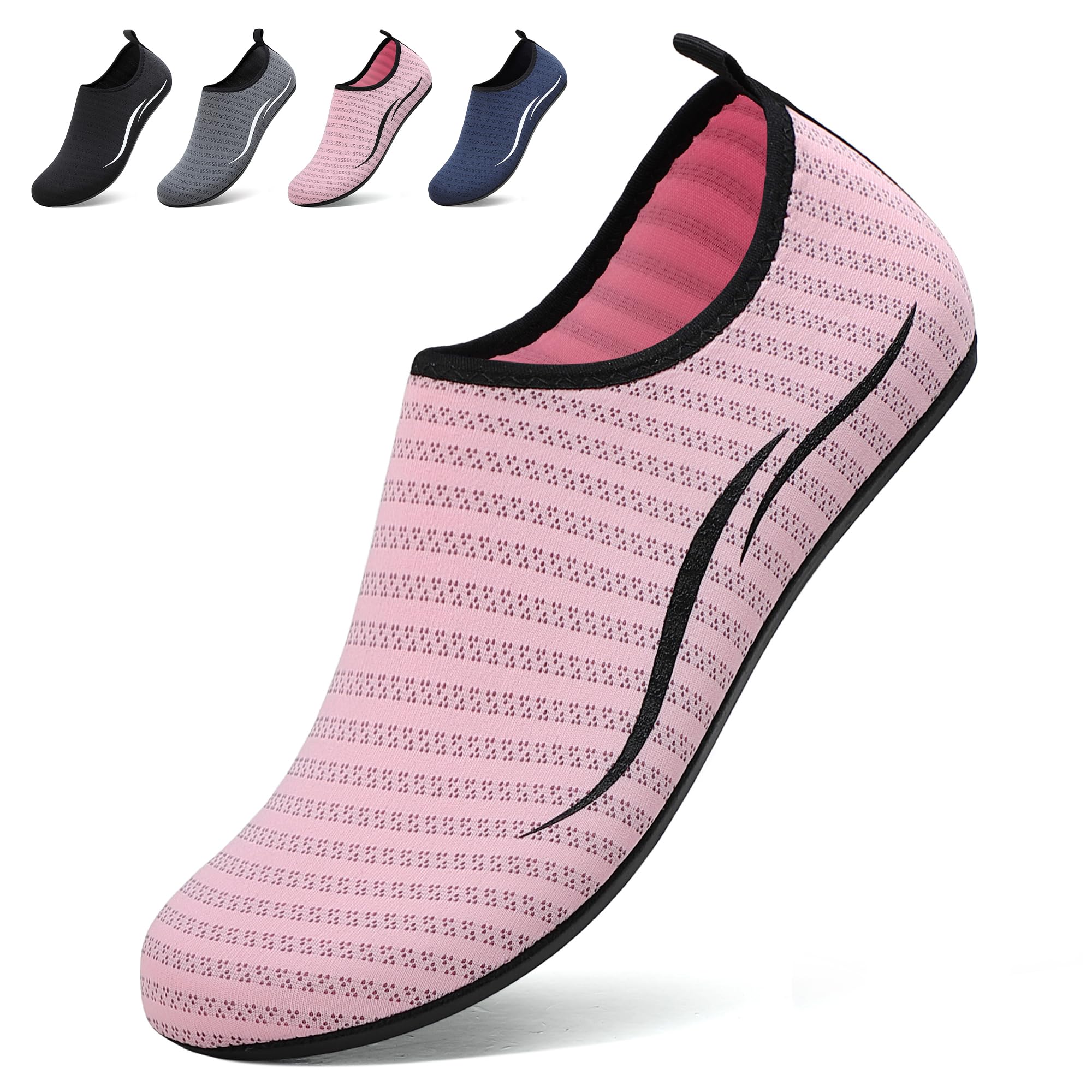 BARFULKER Schwimmschuhe Badeschuhe Damen Herren - Schnell Trocknend Wasserschuhe Leicht Strandschuhe Surfschuhe für Männer Frauen, Aquaschuhe für Pool Beach Yoga, Rosa, 39 EU