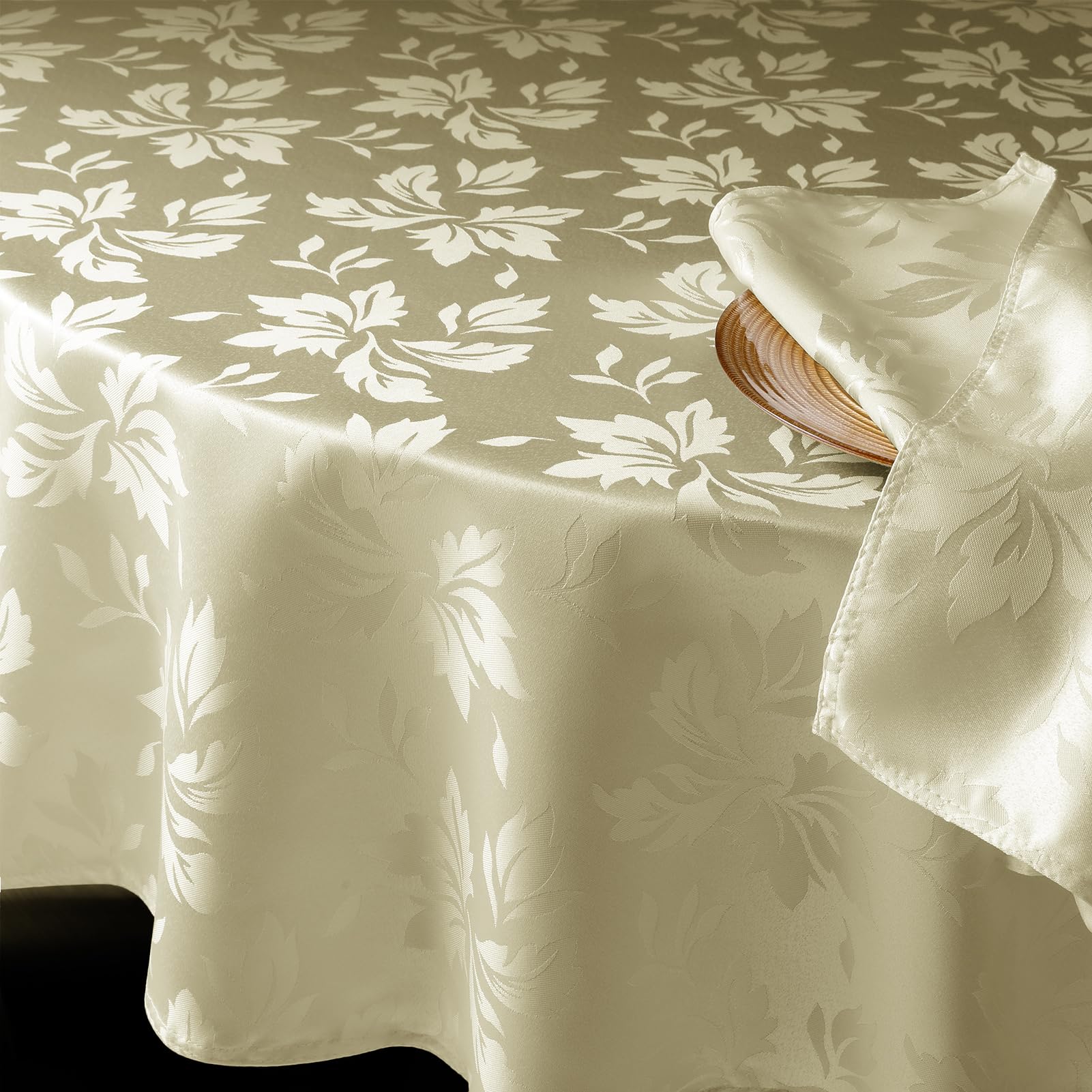 Romanstile abwaschbare Tischdecke Elegante Blumen Jacquard rund und eckig