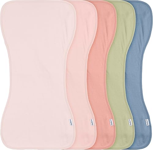 Miniatura 11 de Gerber Paños unisex para eructos para bebé, paquete de 5, bronceado óxido, tamaño 10.5 x 21 pulgadas Bronceado óxido,Azul Dorado,Rosado,Arco iris