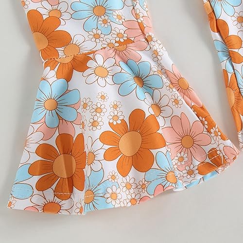 Miniatura 7 de Ropa de bebé recién nacida de manga corta con letras + pantalones acampanados florales + diadema de verano