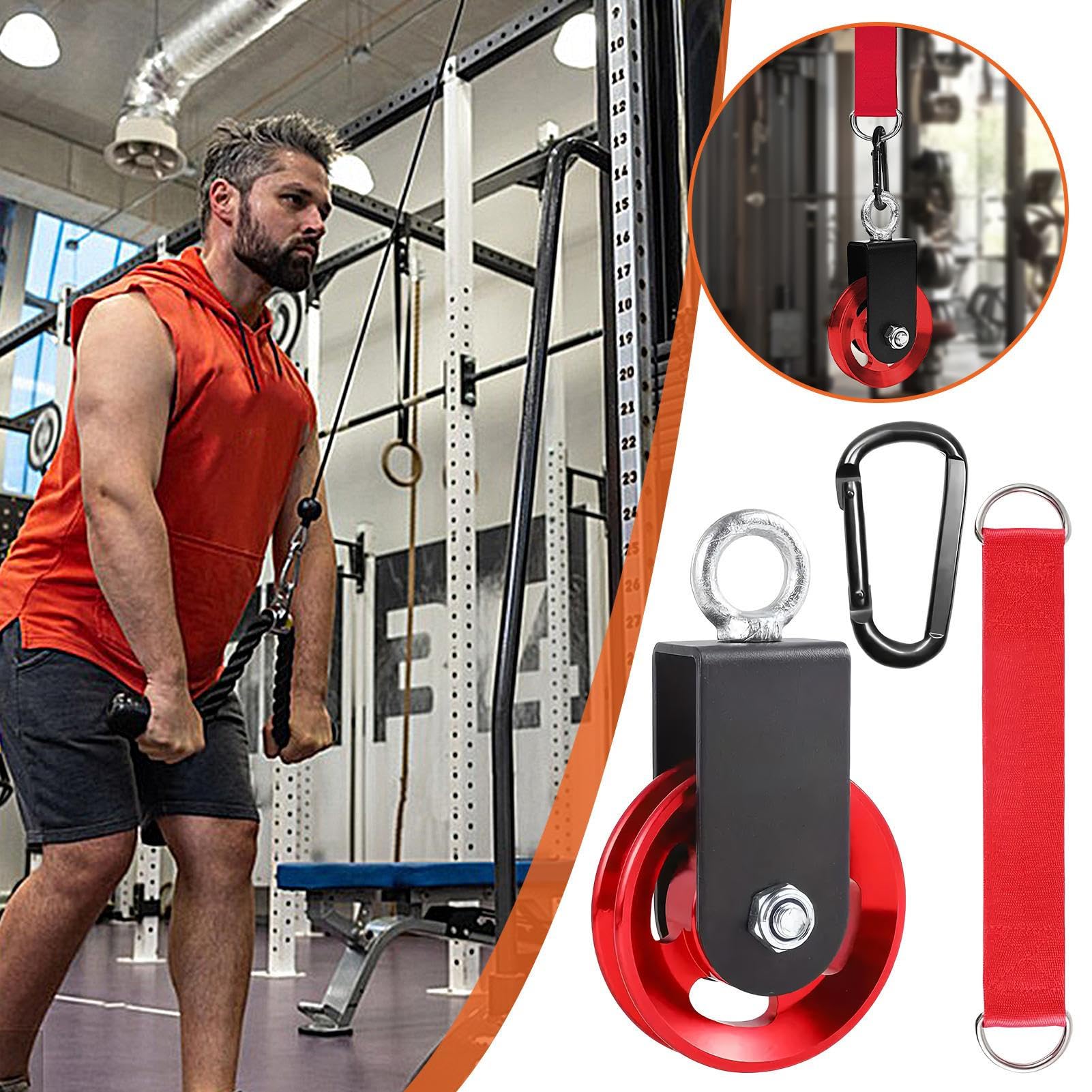 Pulley System, Weight Cable Pulley, 11.61x1.5inch, Smooth Load-Bearing Mechanism, Quick-Release Design, Multifunctional Gym Accessory for Home Workout Setup, Equipment Handling