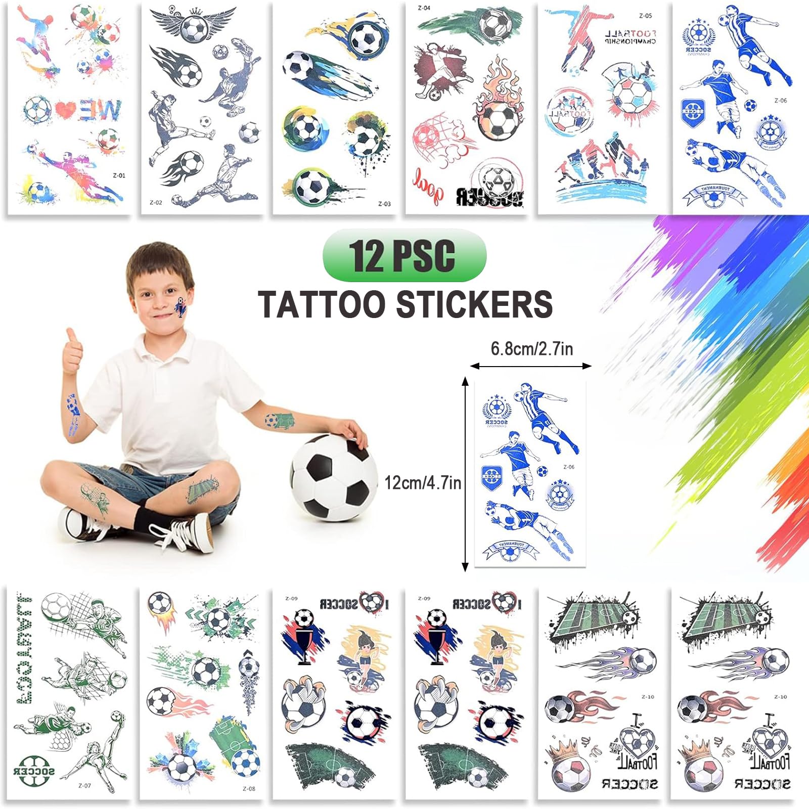 Fußball-Mitgebsel Set (60 Teile) – Kordelzugtaschen, Tattoos, Armband & Einladungskarten Für Kindergeburtstag