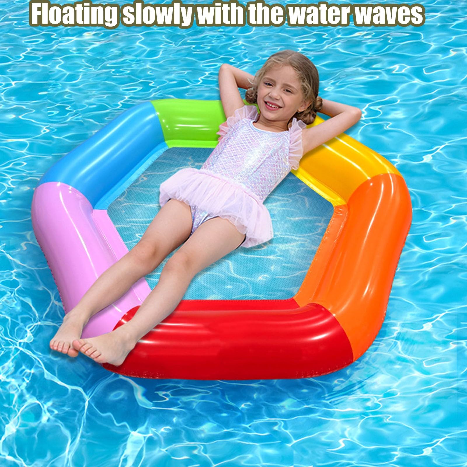 Tumbona Flotante Hinchable para Piscina, Tumbona Flotante, Ideal para el Ocio en la Playa.