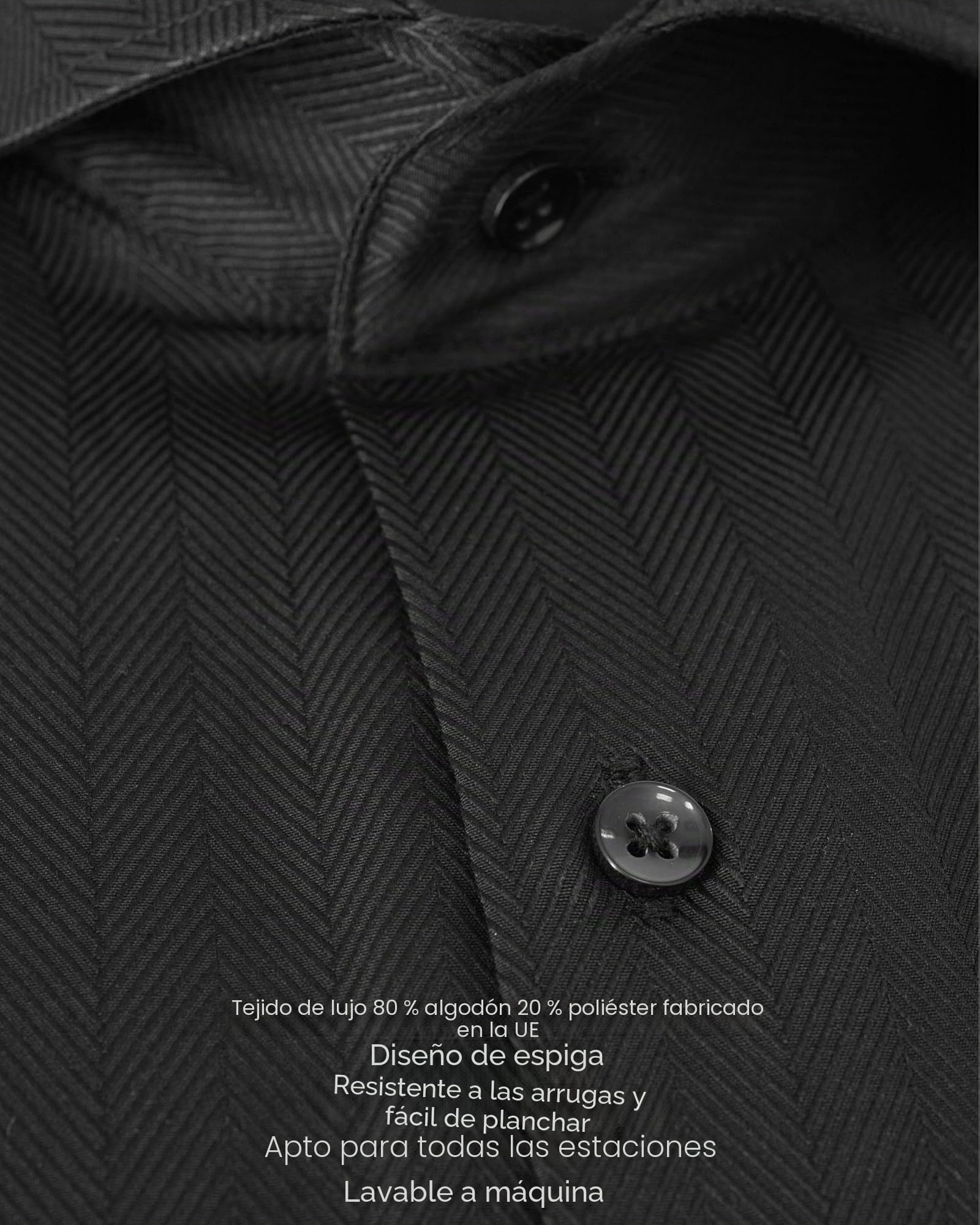Camisas de Vestir para Hombre con puños franceses y Cuello Italiano | Gemelos incluidos | Camisa Formal de Lujo de Manga Larga para Hombre