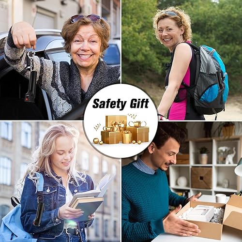 Miniatura 6 de Alarma personal de autodefensa 3 en 1 para mujeres, gel de pimienta y sirena de 130 dB y luces estroboscópicas, tapa de seguridad abatible, cargador