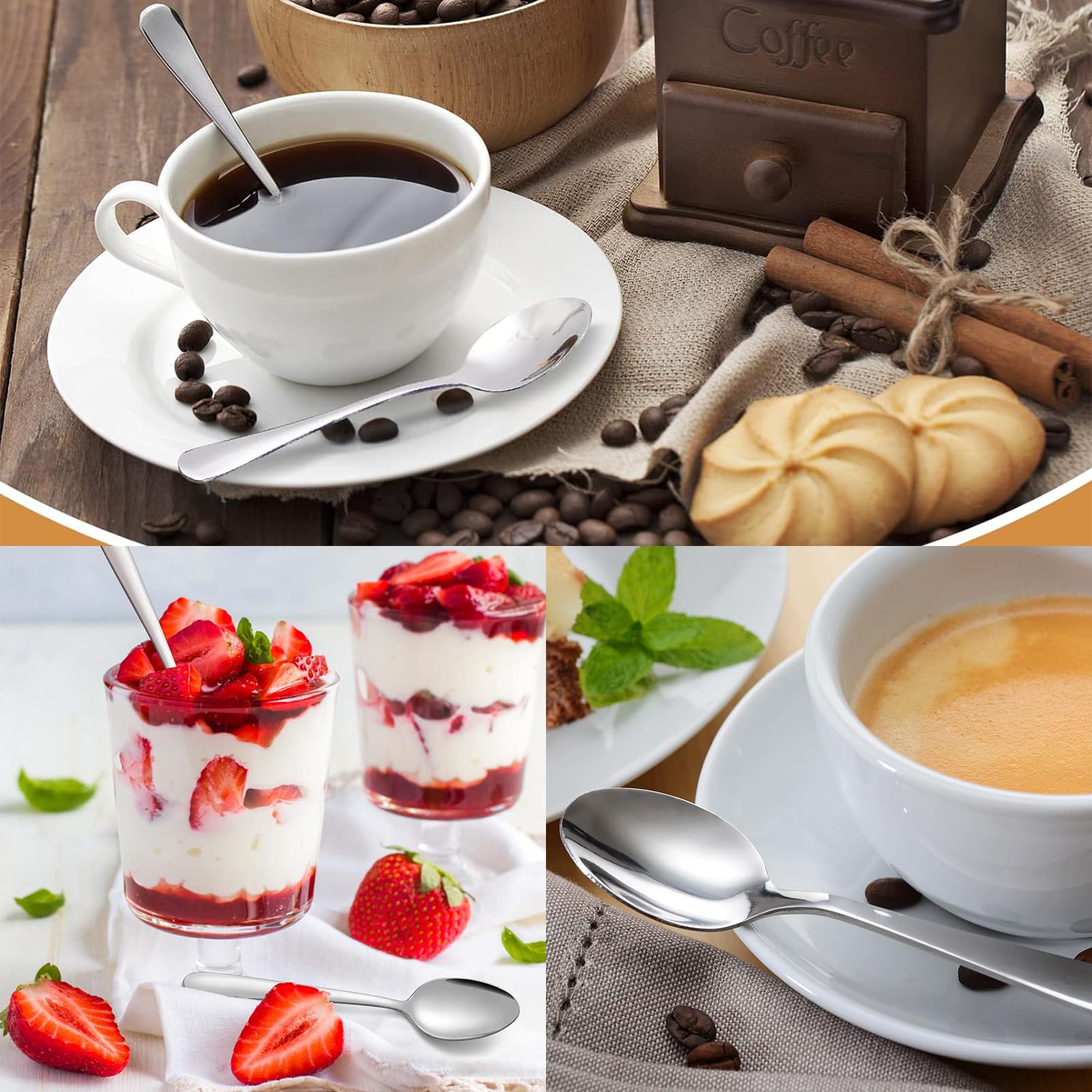 Set Posate Dessert 24 Pezzi - Forchette E Cucchiaini Acciaio Inox, Lavabili In Lavastoviglie - Foto 4