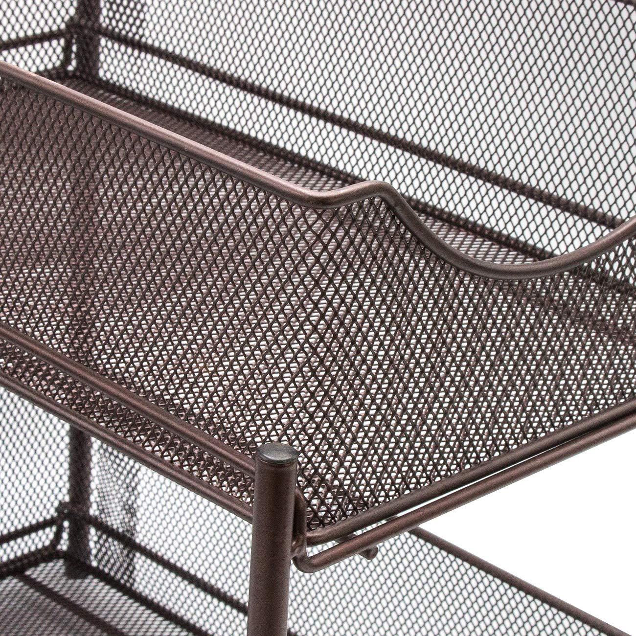 Sorbus 2 Tier Under the Sink Organizer Baskets with Mesh Sliding Drawers —Ideal for Cabinet, Countertop, Pantry, and Desktop, for Bathroom, Kitchen, Office, etc.—Made of Steel (Bronze)