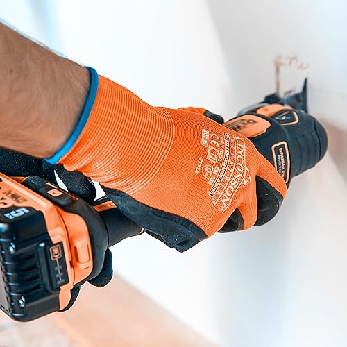 Miniatura 6 de linconson Paquete de 12 guantes de trabajo de mecánica de construcción de la serie Safety Performance