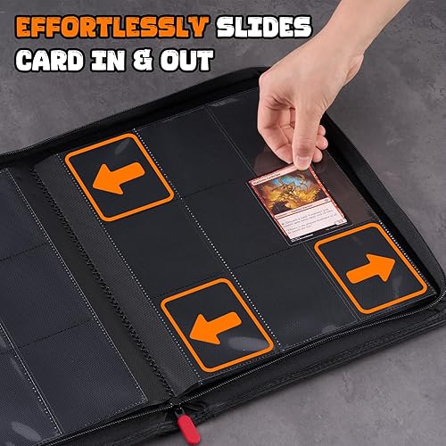 Miniatura 5 de ProCase Paquete de 2 carpetas de tarjetas coleccionables con etiqueta lateral capacidad para 360 tarjetas coleccionables con 9 bolsillos carpeta de