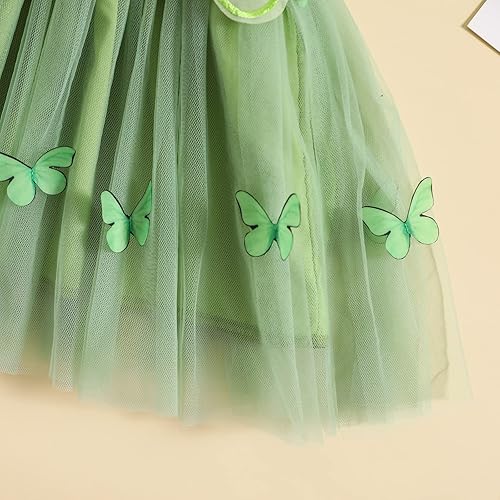 Miniatura 7 de Vestido casual de tul para niña, sin mangas, vestido de princesa de hada, vestido de mariposa para Halloween, falda en capas