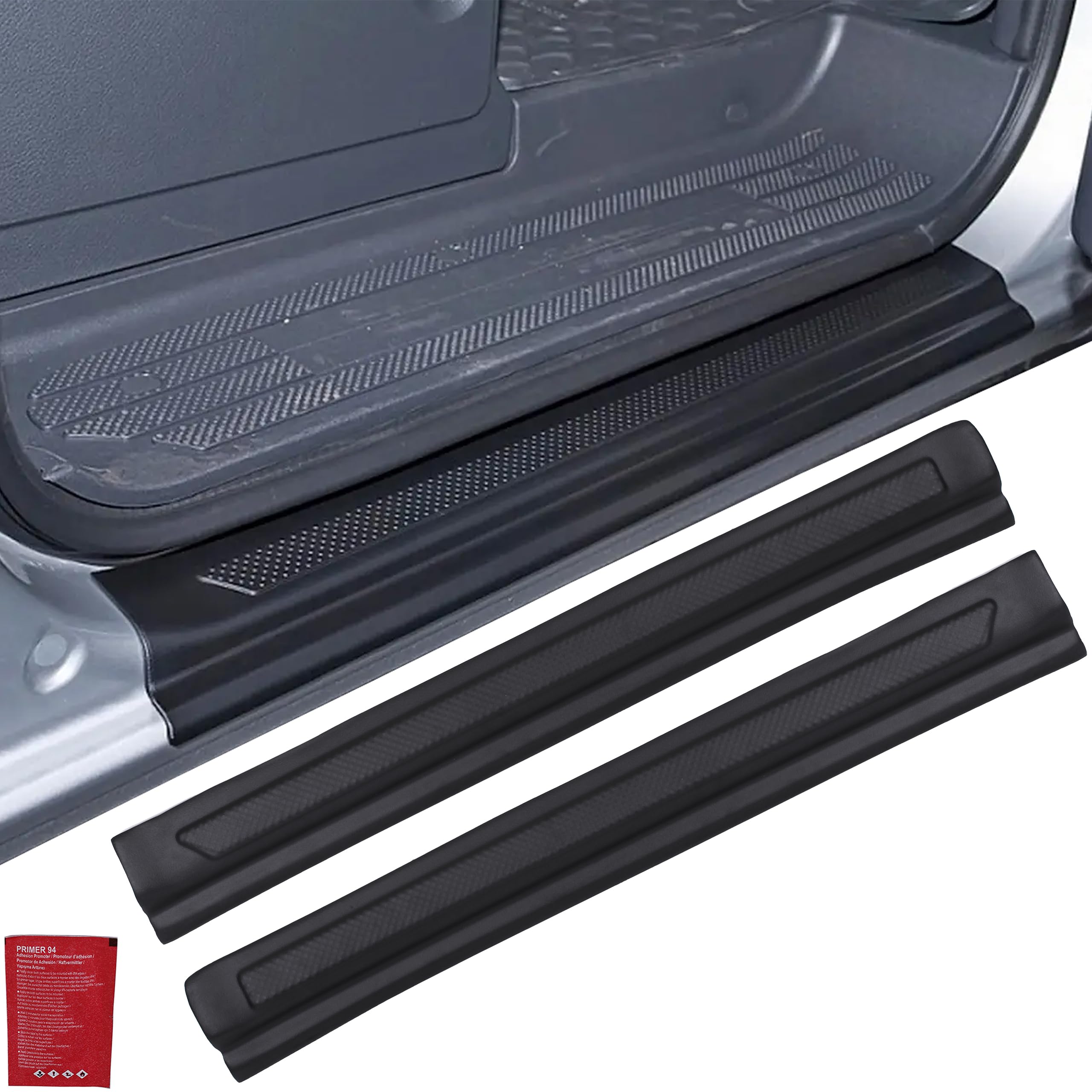 INLY Lot de 2 seuils de porte ABS noir compatibles avec Vito Viano Ambiente W639 (2003-2013)