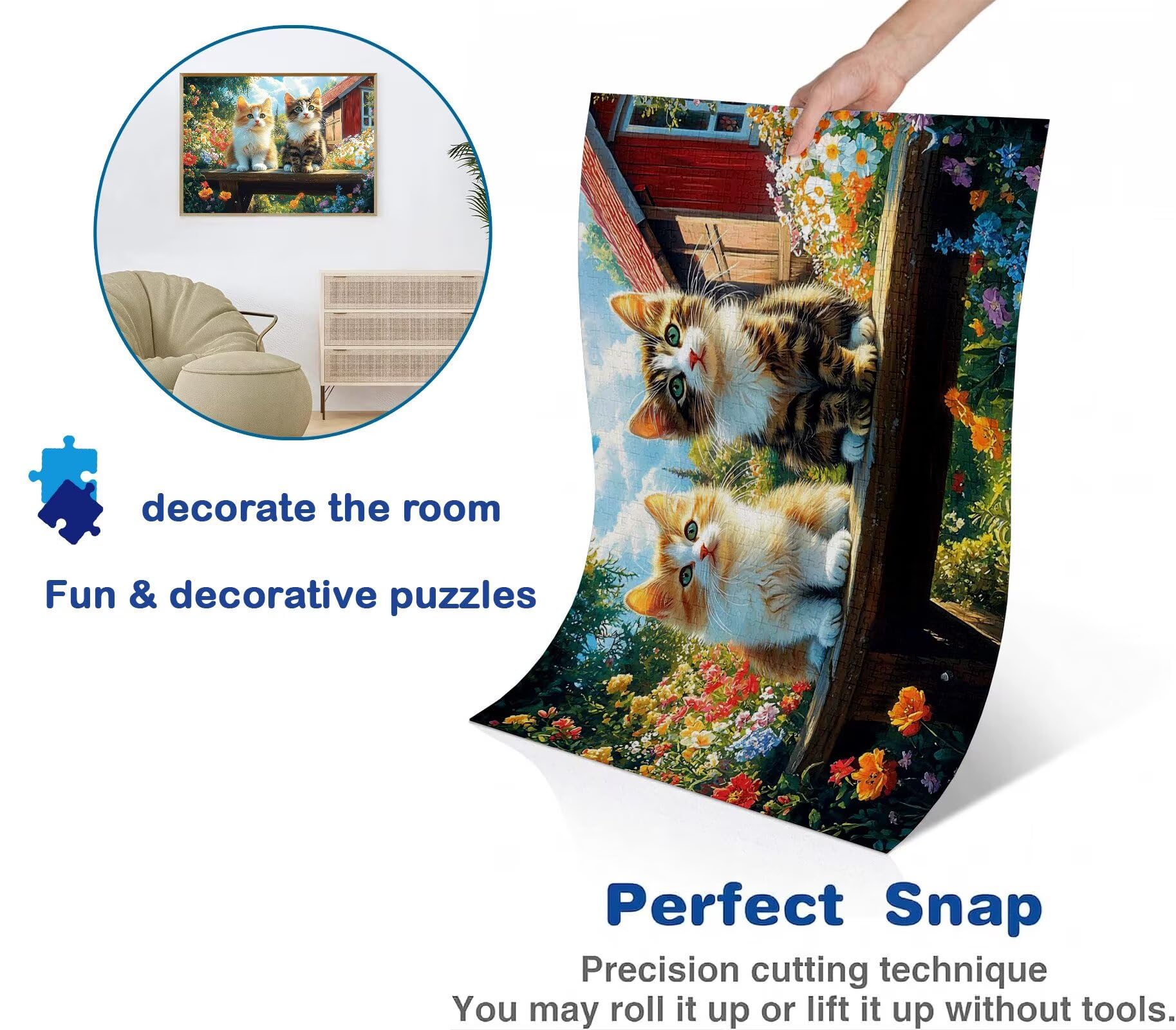 Puzzle 1500 Teile, Holzpuzzle Erwachsene Tier Katze-4 Impossible Klassische Jigsaw Puzzles 87 x 57 cm, Familien Spiel, Puzzle Stressabbau Denkspiel, Puzzle-Liebhaber w0-168