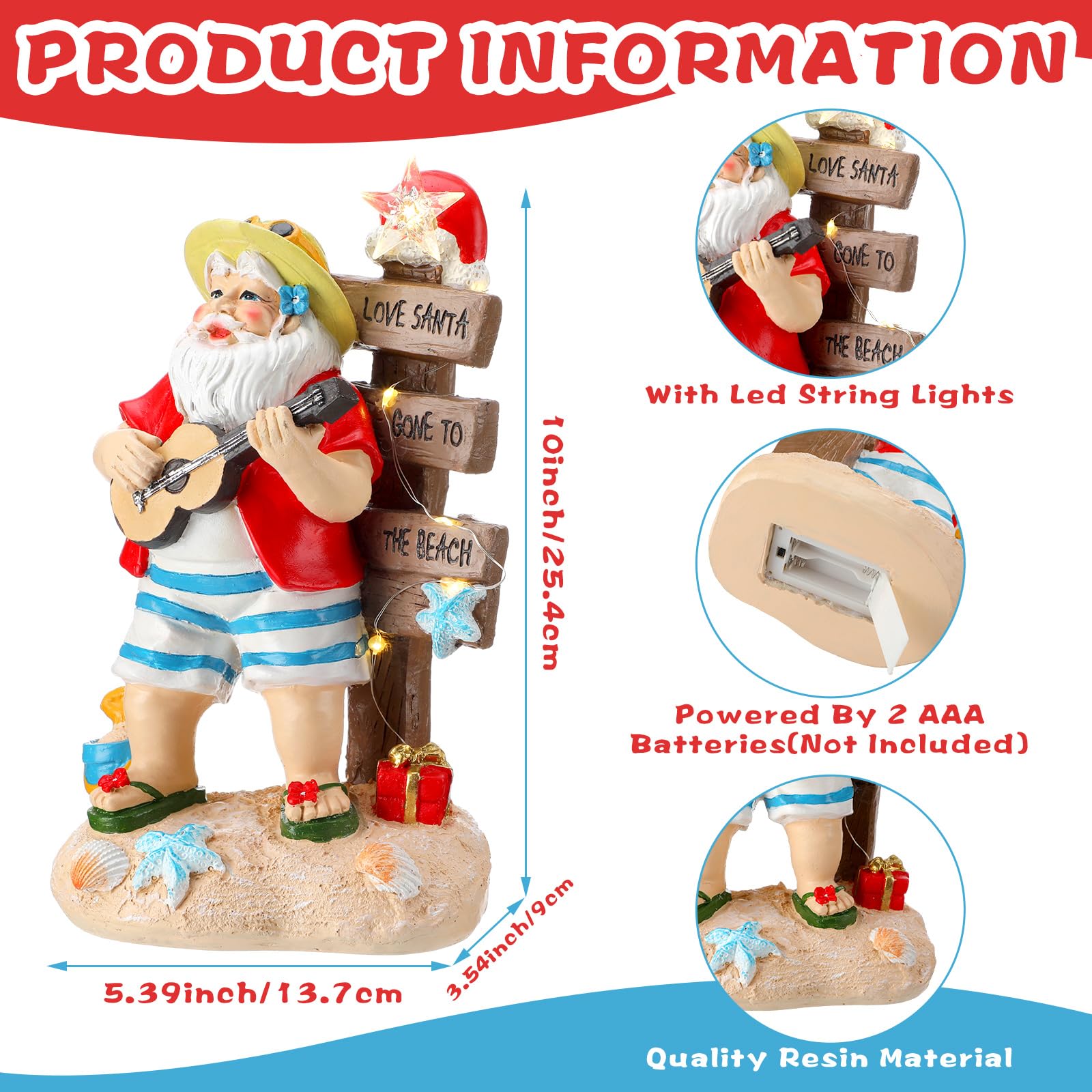 Amazon.co.jp: ライト付きクリスマスビーチサンタデコレーション LED