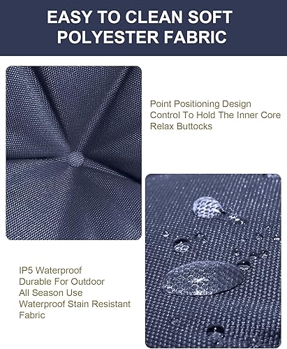 Miniatura 4 de LCKFFYD Cojines de banco para exteriores, impermeables, para columpios de porche con respaldo, cojines para columpio al aire libre de 2 a 3 plazas