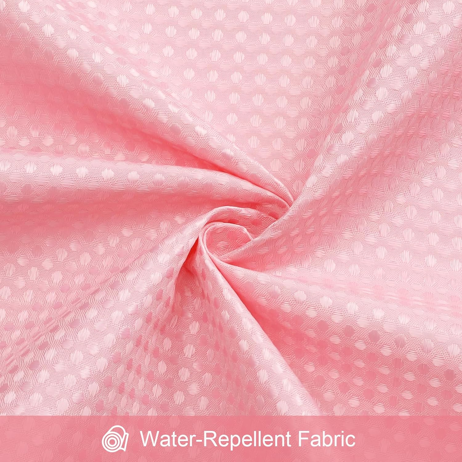 3 in 1 Shower Curtain Set, Pink Waffle Shower Curtain and PEVA Liner Set with 12 Stainless Steel Shower Curtain Hooks, Waterproof Fabric Shower Curtains for Bathroom, 72 W x 72 H
