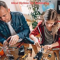 Vista 6 de Kit de soldador portátil de 60 W con calentador de cerámica, 5 puntas, soporte, soldadura - para metal, joyería, reparación eléctrica