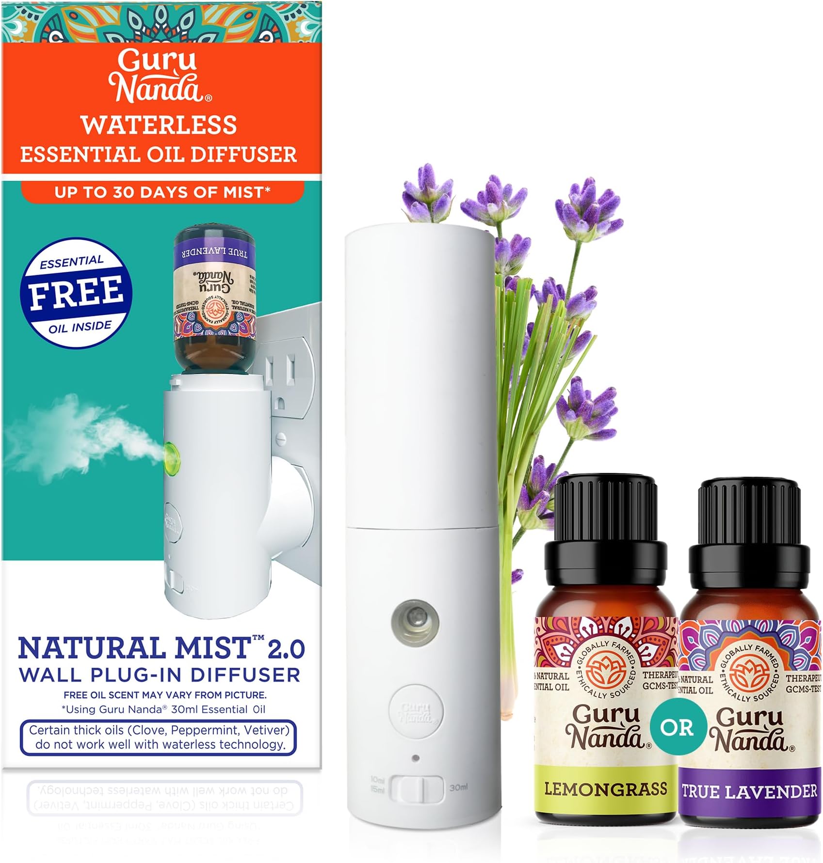Amazon.com: GuruNanda Portable Diffuser Plug-in 2.0 with FREE Essential ...