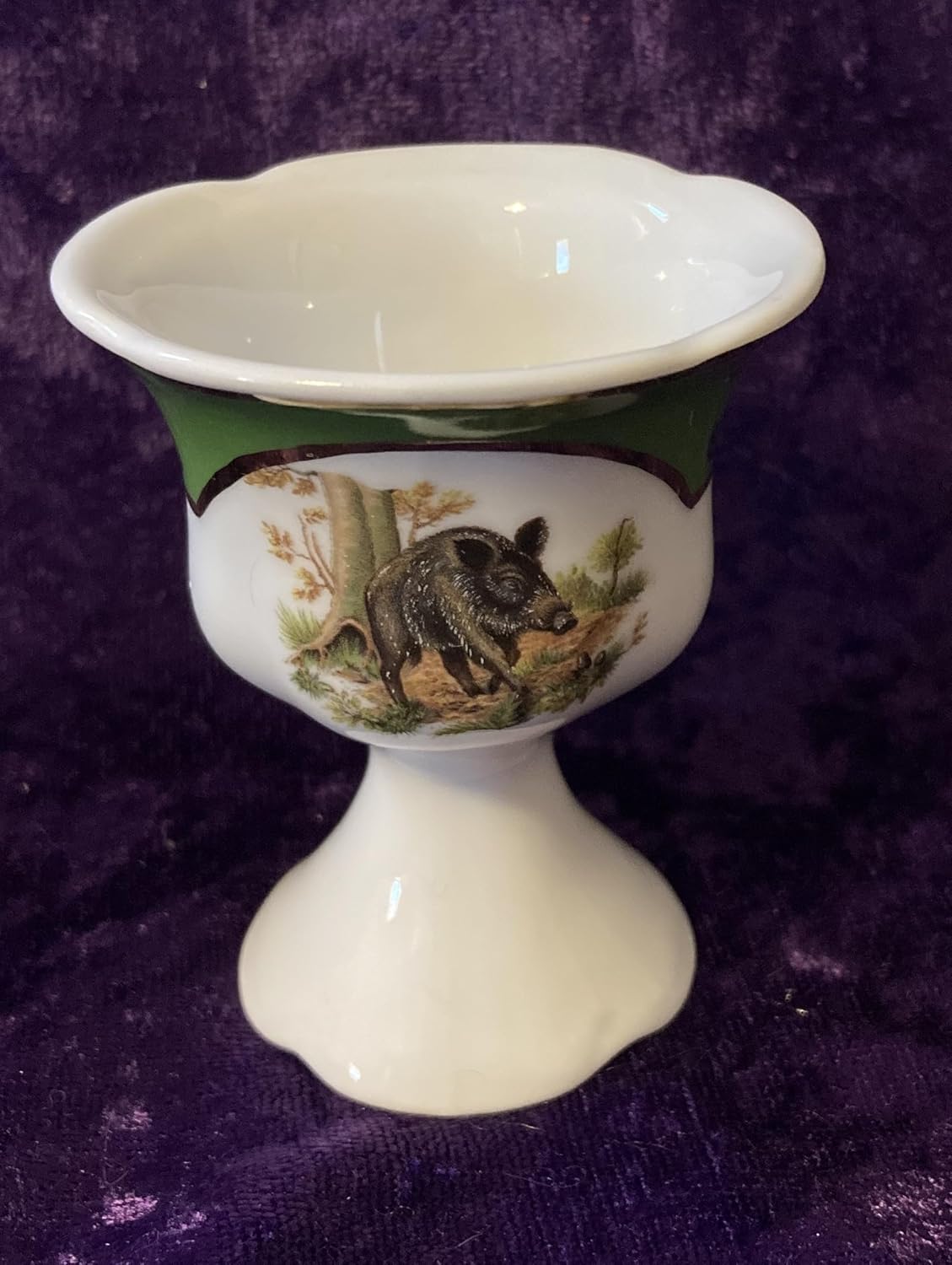 Egg cup Bone China Czech Porcelain (Egg cup with leg, Hunt)