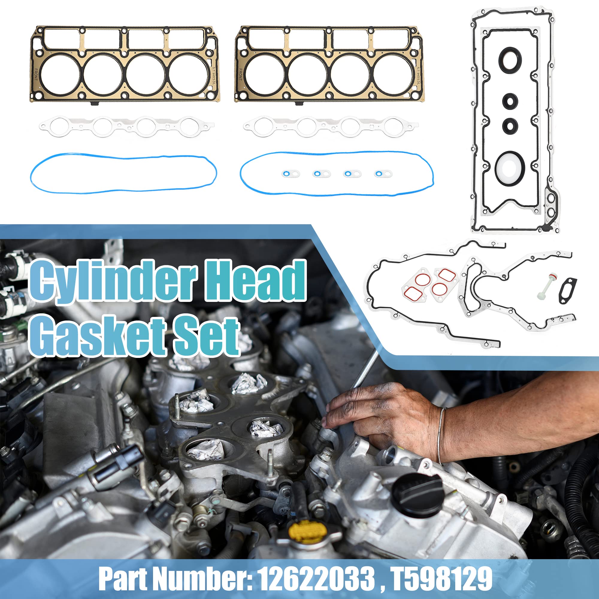 Amazon.com: X AUTOHAUX Engine Cylinder Head Gasket Set 12558178  