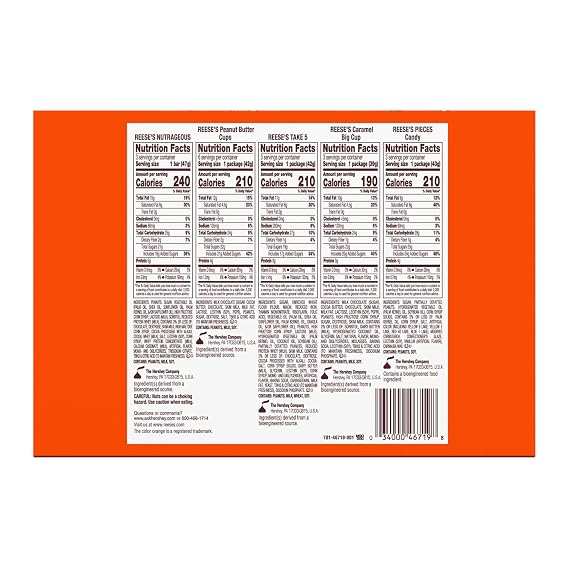 REESE'S Assorted Peanut Butter Candy Variety Pack, 27.2 oz (18 Count)