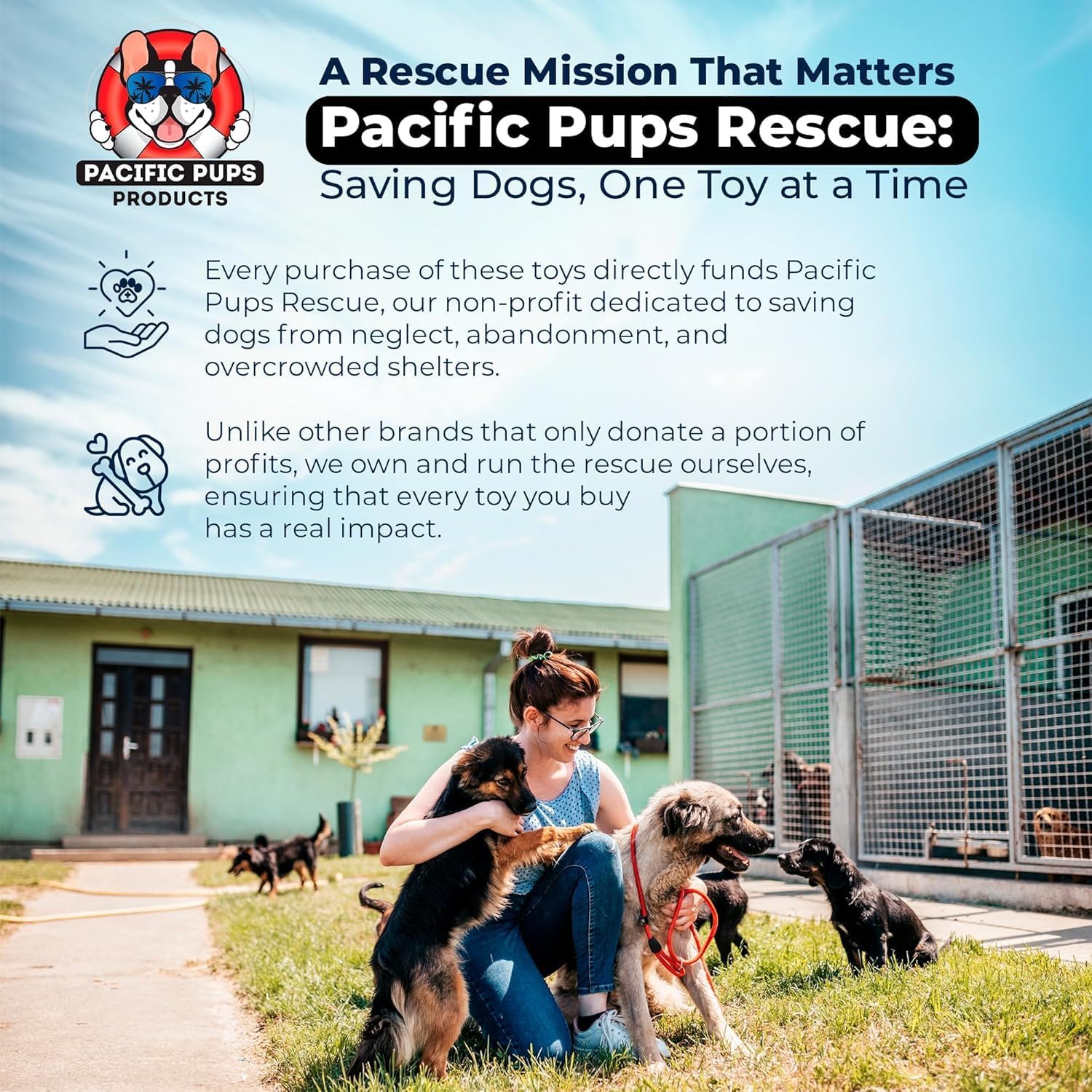 Pacific Pups Products 2 Pack Red & Blue - XL Dog Rope Toy for Aggressive Chewers - Benefits Non-Profit Dog Rescue - Tug of War Dog Toy, Dog Toys for Large Dogs Tough Dog Toys for Aggressive Chewers