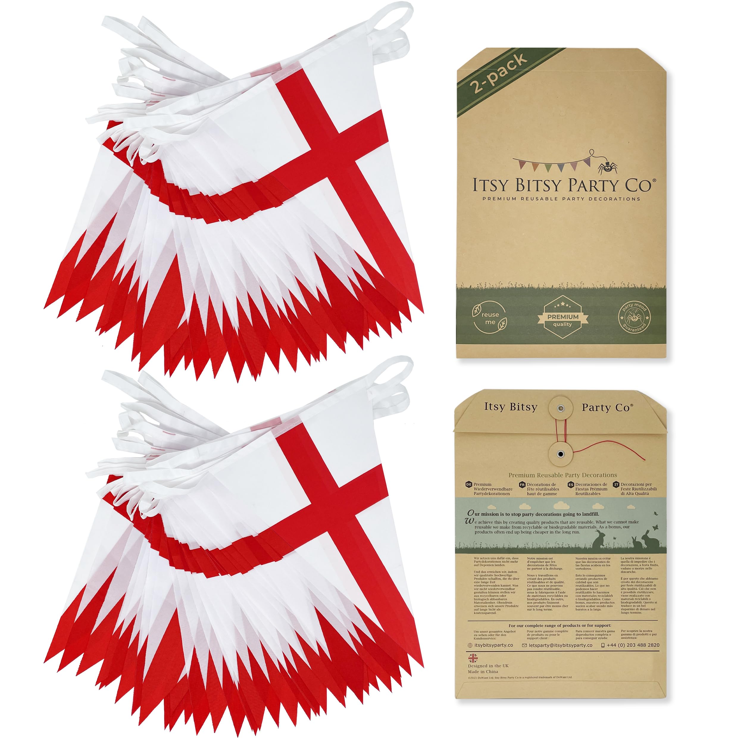 Premium Reusable England Bunting, 84 World Cup Football 2026 Decorations, As seen on TV, Premium Polyester