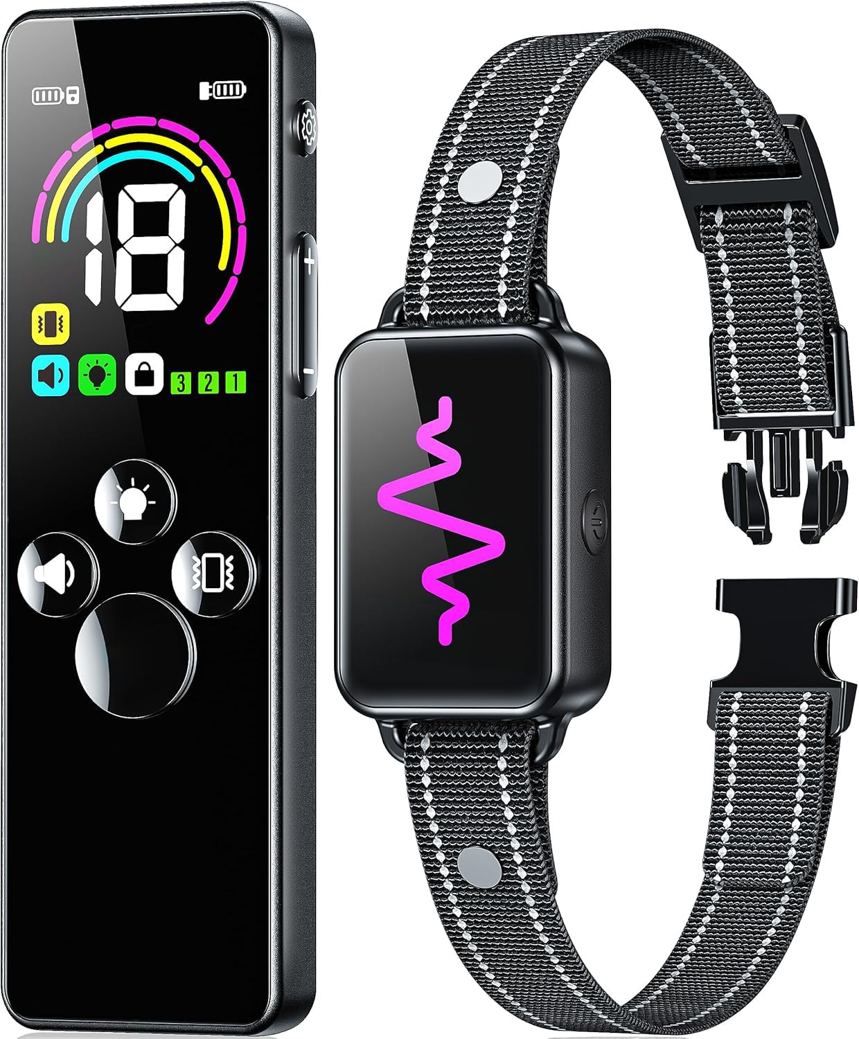 Dog Training Collar with Remote, Ycoev Dog Training Collar IP67 Waterproof, Training Collar for Large Medium Small Dogs, Rechargeable E-Collar for Dogs with 4 Modes Beep, Vibration (Black)