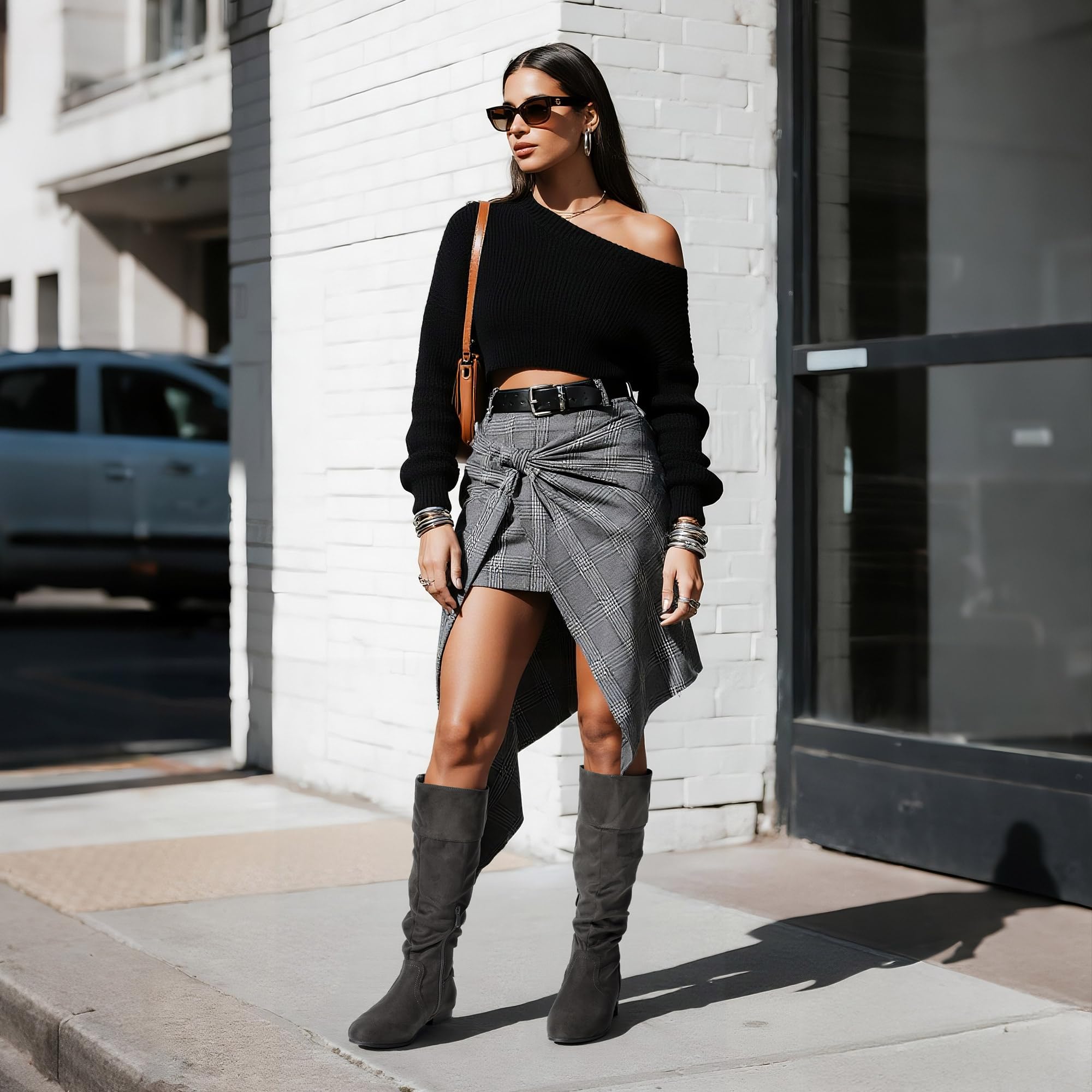 DREAM PAIRS Women's Knee High Pull On Fall Weather Winter Boots