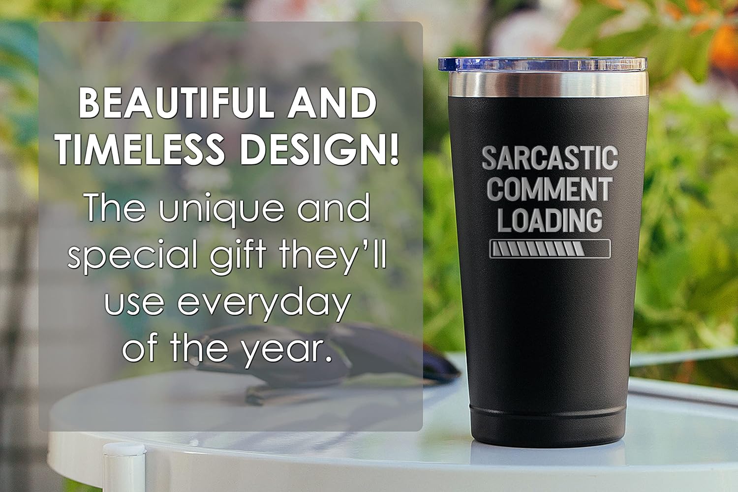 Weekly Top Sale Funny Gifts for Men - Sarcastic Comment Loading - 16 oz Black Insulated Stainless Steel Tumbler w/ Lid - Dads Fathers Day Present - Dad Boyfriend Grandpa Coworker Friend - Gifts Idea from Kid Children